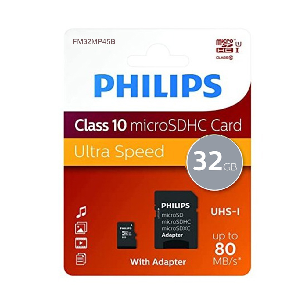 M2620- Hafıza Kartı 32GB Class 10 Philips FM32MP45B/00 UHS-I U1
